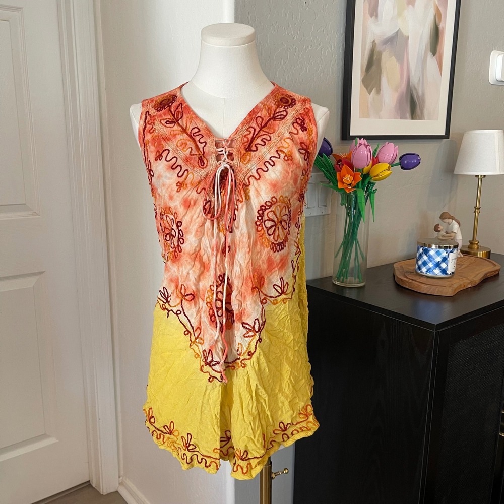 Sunflower Tie Dye Boho Hippie Top